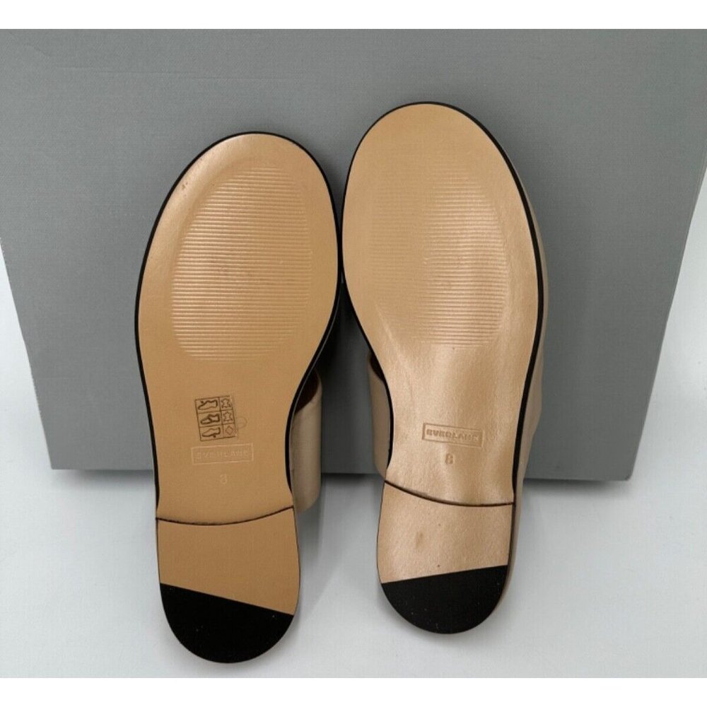 Everlane The Day Twist Sandals in Warm Khaki/Beige size 6 Flat Slip-on Leather - Picture 4 of 6